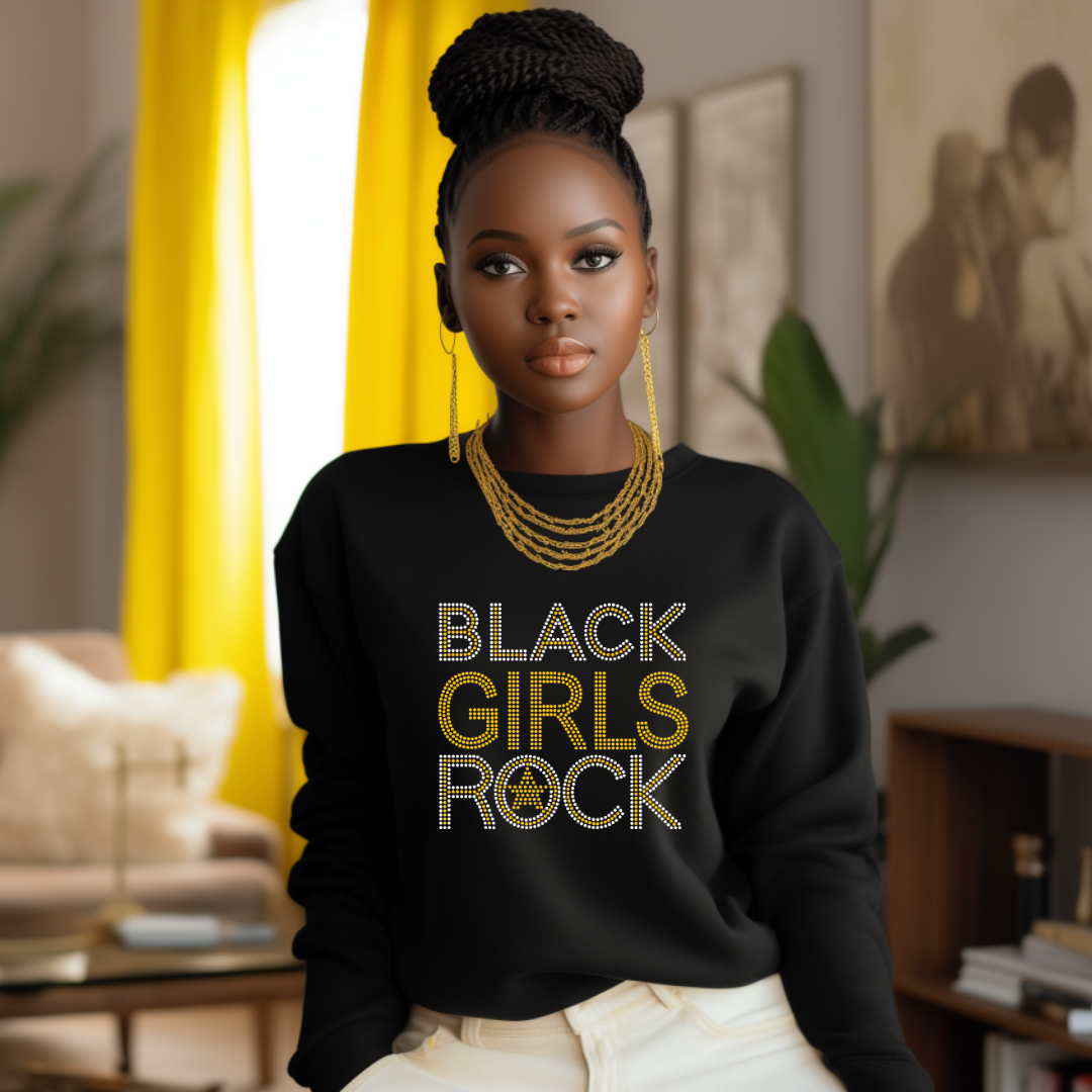 Black Girl Rock Gracefully Glittered