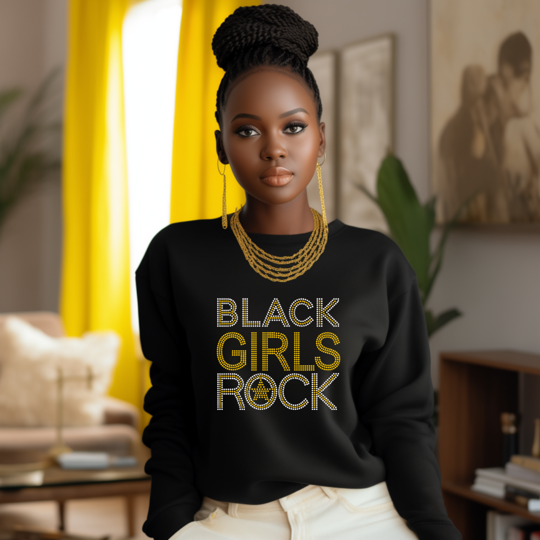 Black Girl Rock Rhinestone Tee