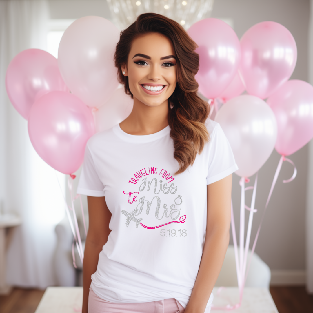 Traveling from Miss to Mrs. Rhinestone Tee