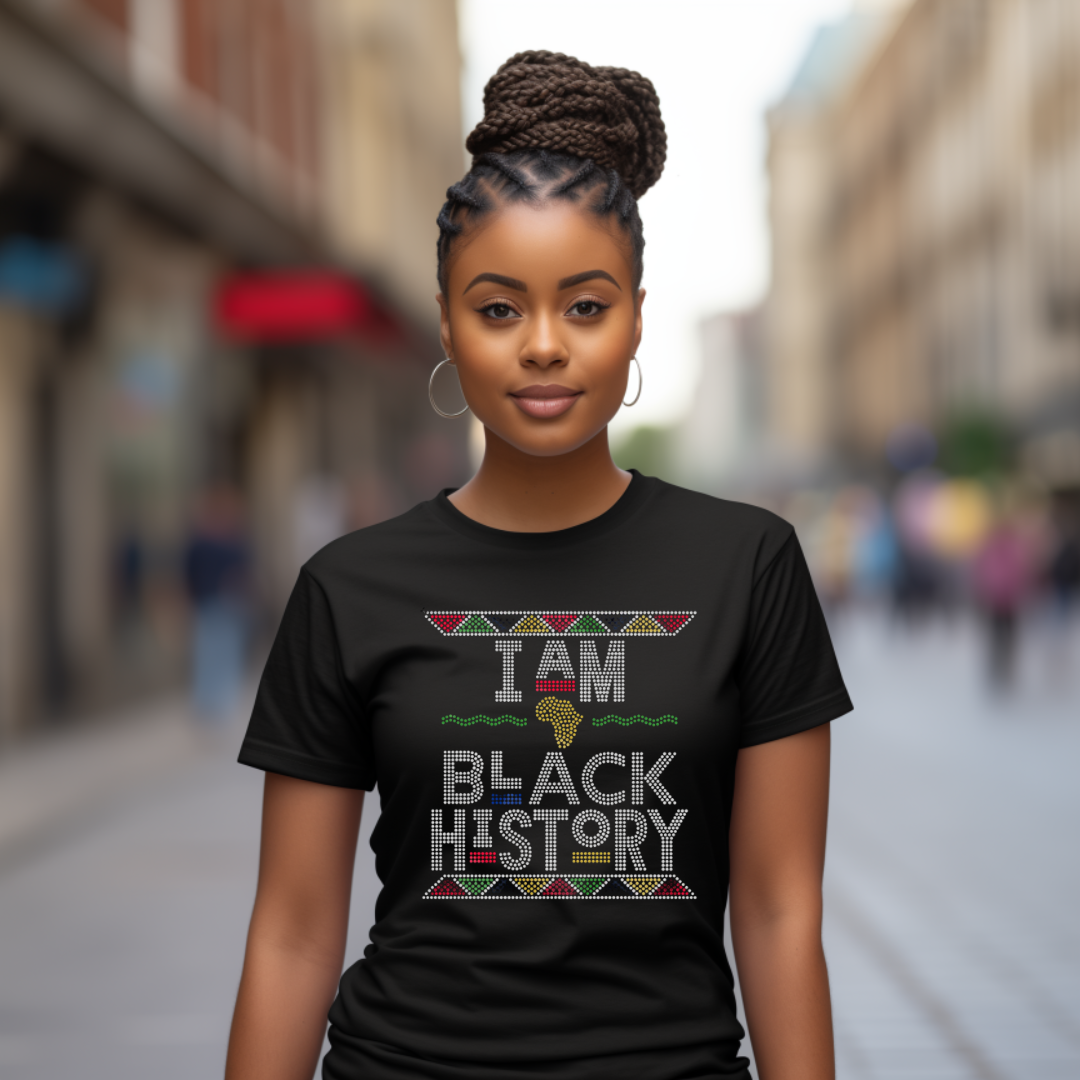 I Am Black History Rhinestone Tee