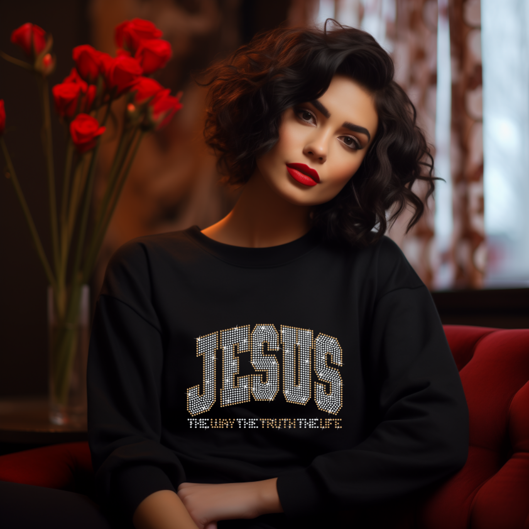 TWTTTL Inspirational Rhinestone Sweatshirt