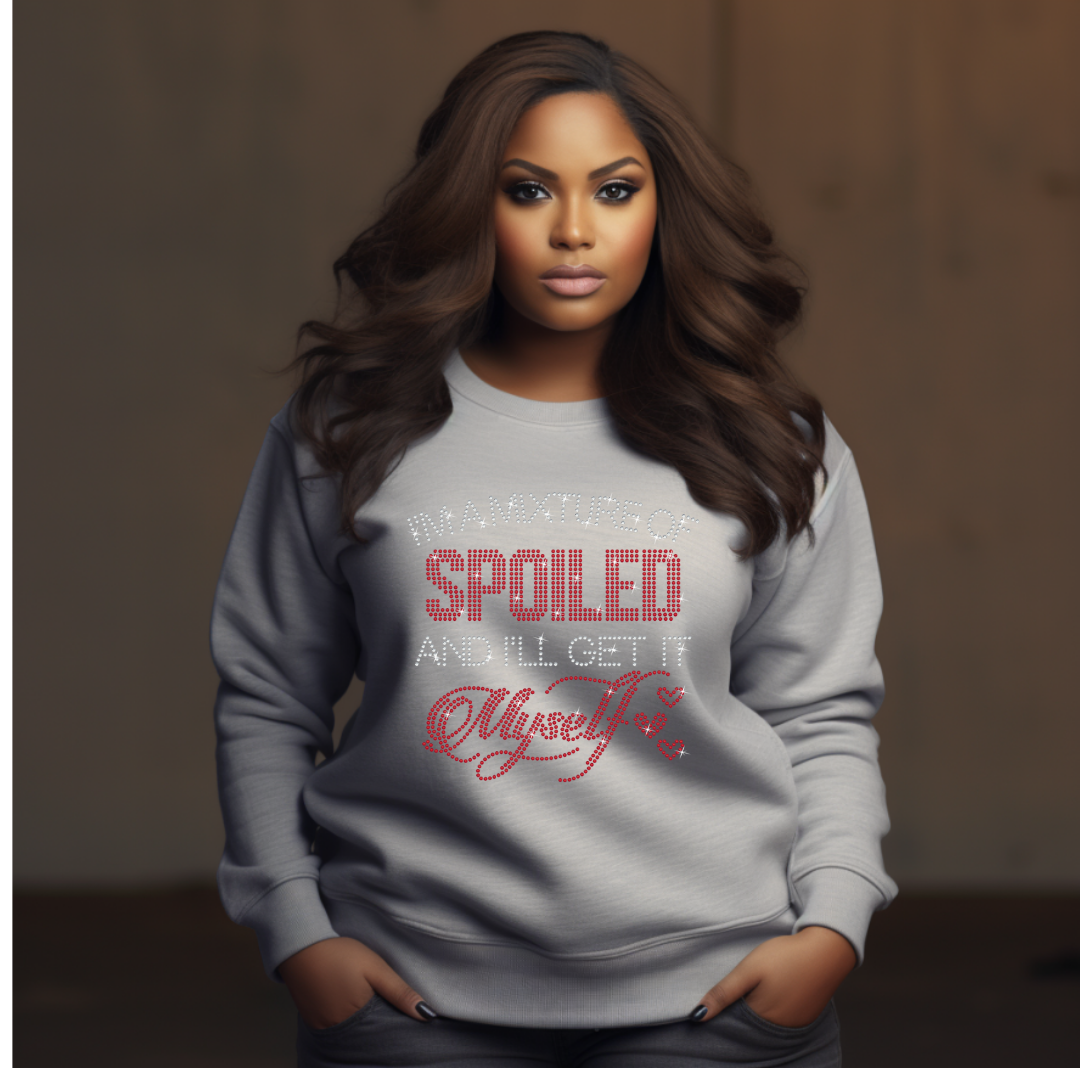 Spoiled...Myself Rhinestone Sweatshirt