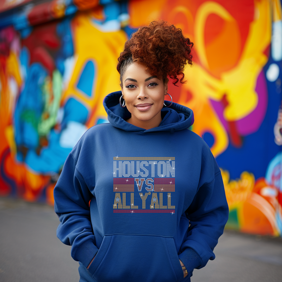 Houston Vs Y'all Rhinestone Sweatshirt