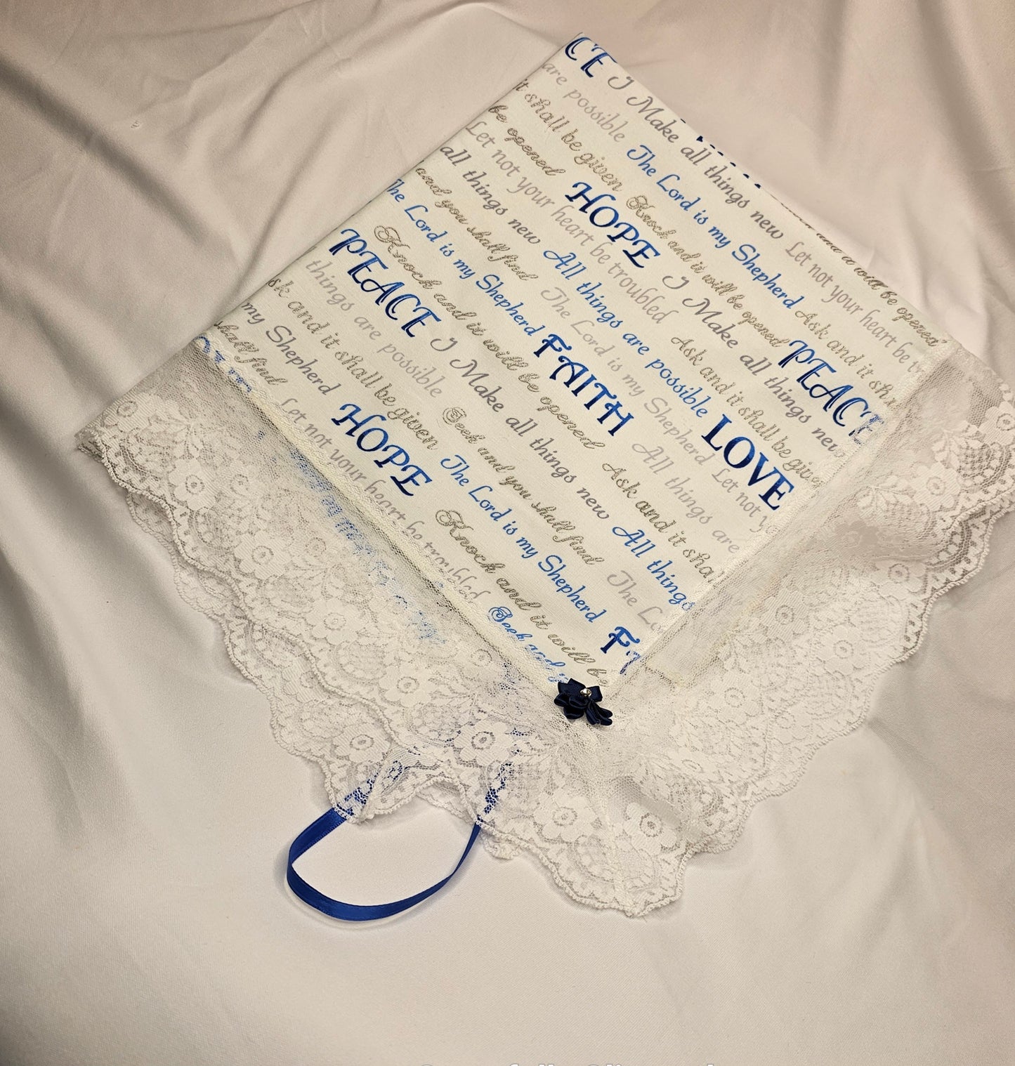 Virtue-Inspired White Lap Scarf