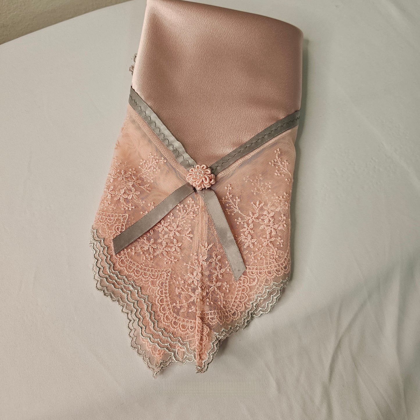 Elegant Lap Scarf - Pink & Gray