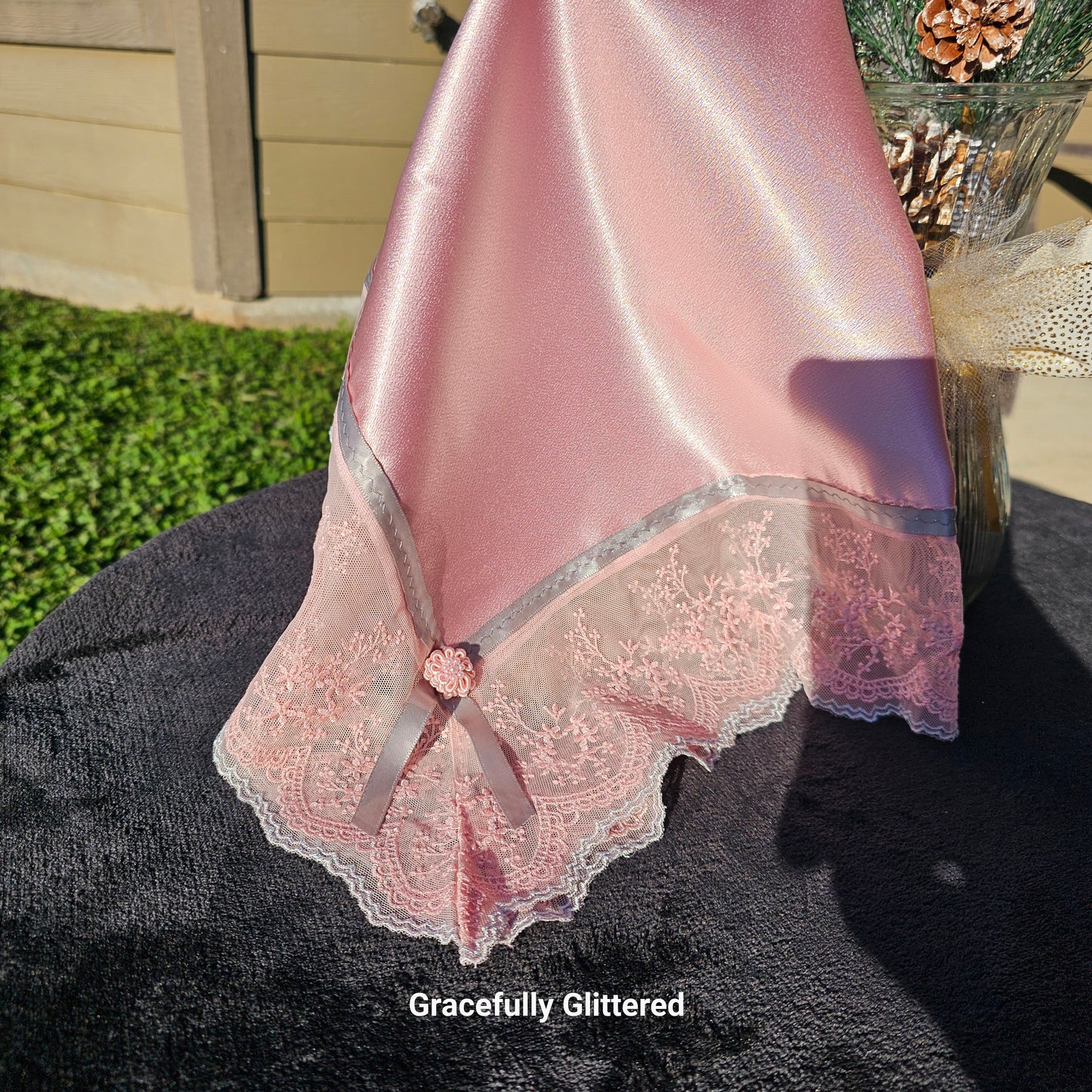 Elegant Lap Scarf - Pink & Gray