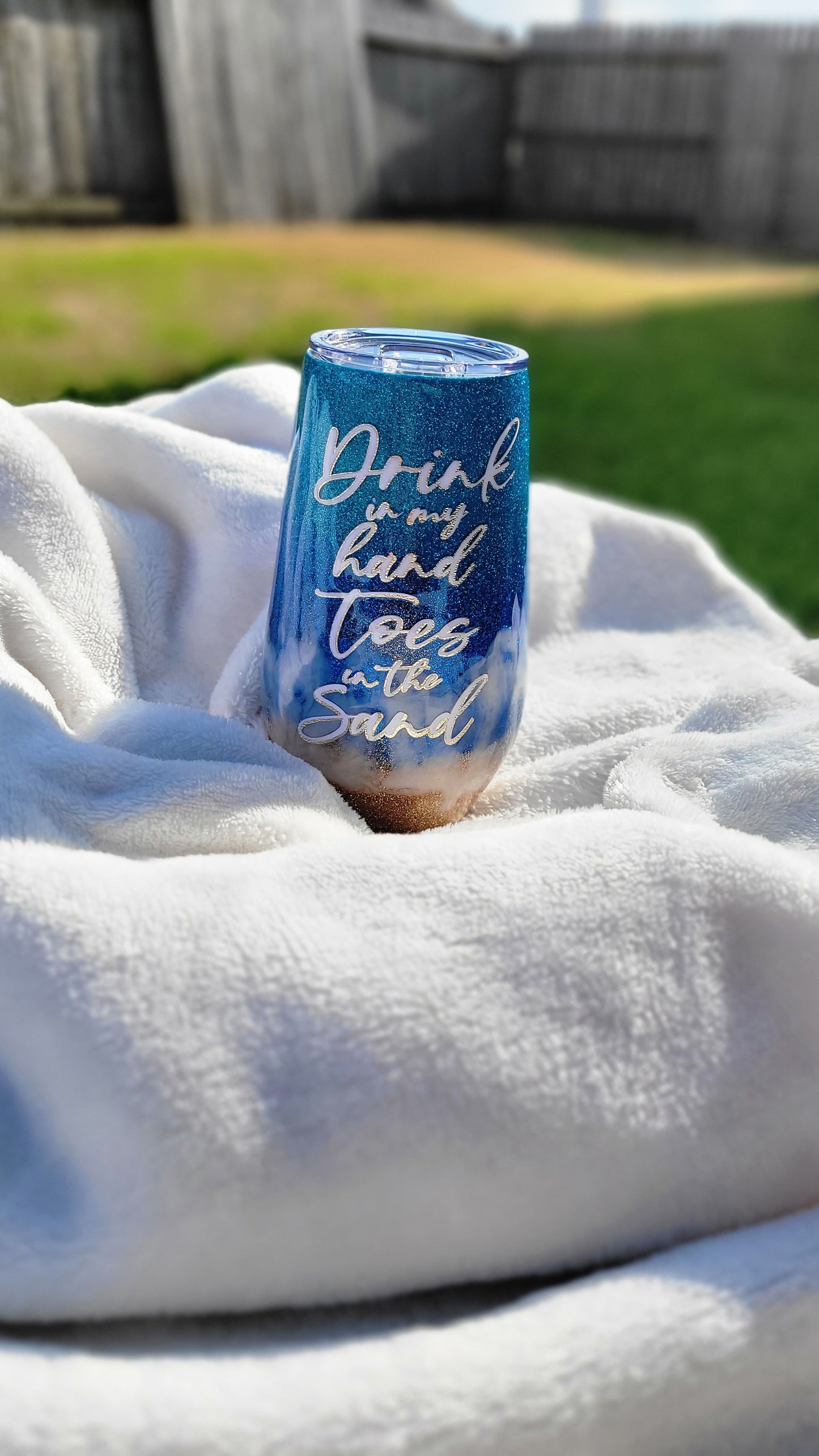 Glittered Beach Tumbler