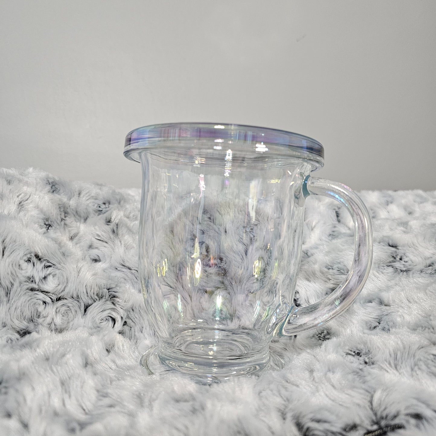 Iridescent Coffee Mug with Lid/Saucer