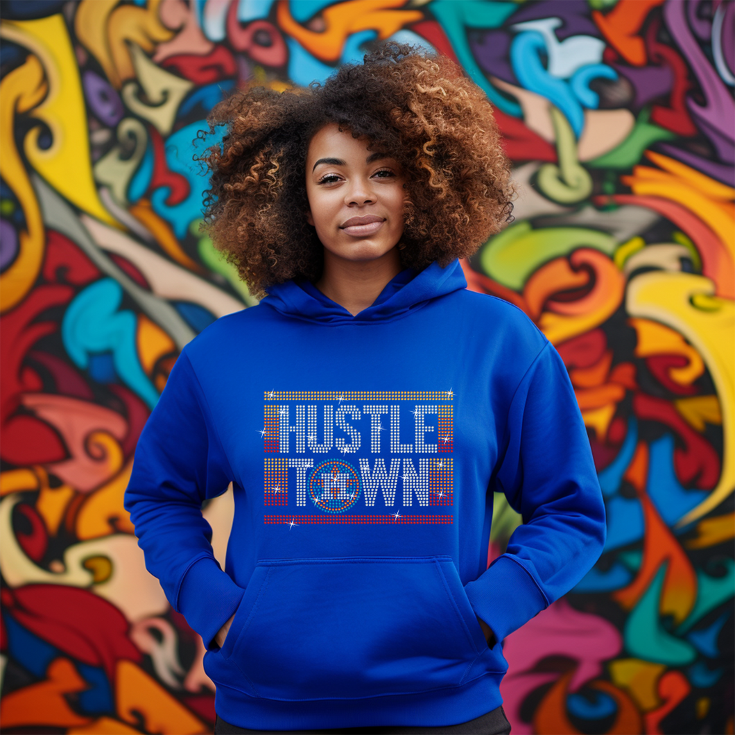 Hustle Town Rhinestone Hoodie