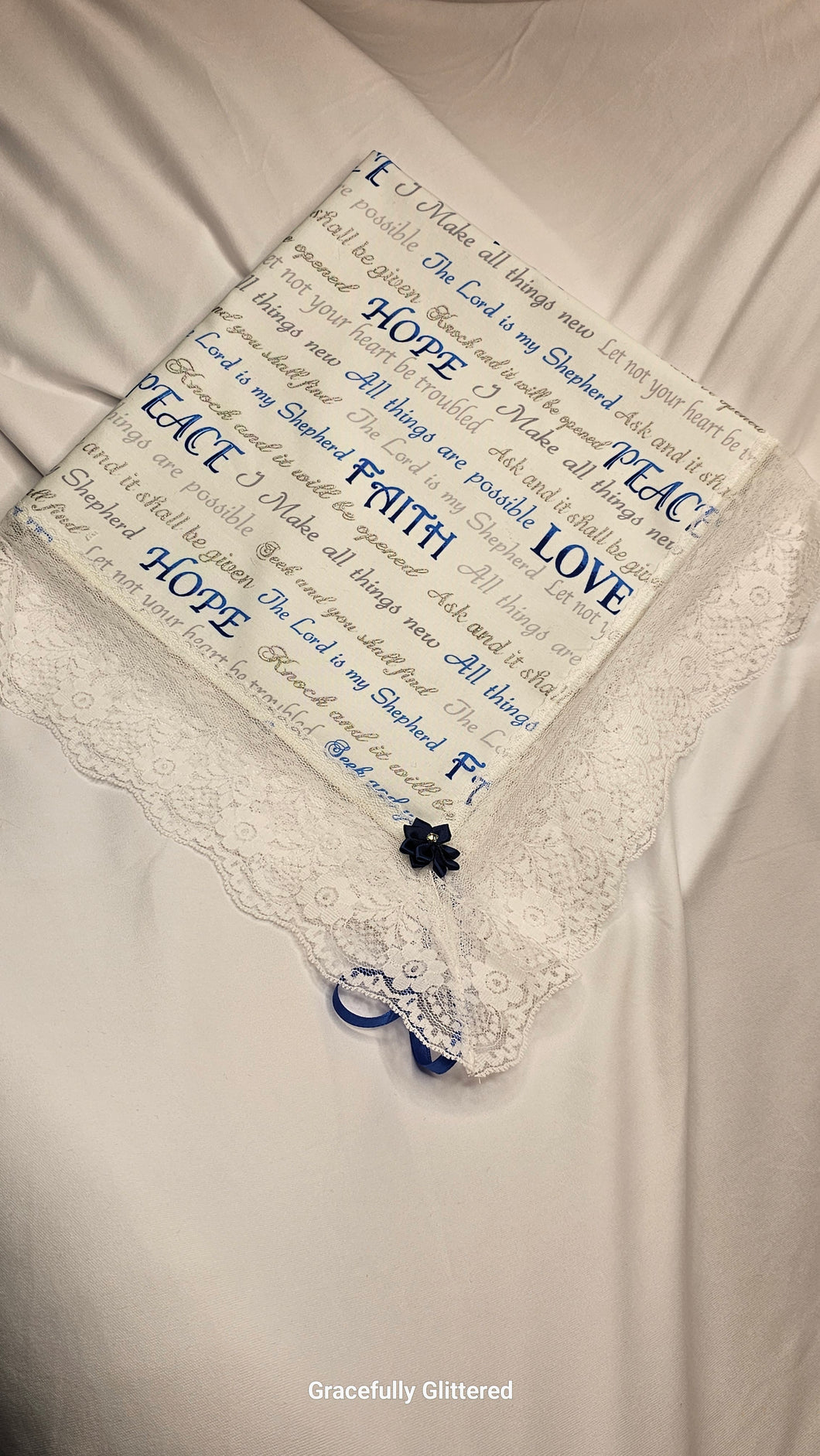 Virtue-Inspired White Lap Scarf