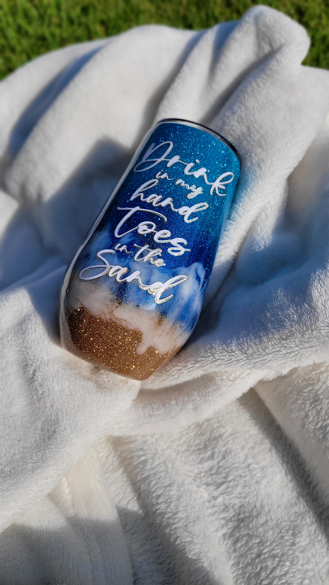 Glittered Beach Tumbler