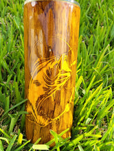 Load image into Gallery viewer, Woodgrain Two-Tone Tumbler: Fishing
